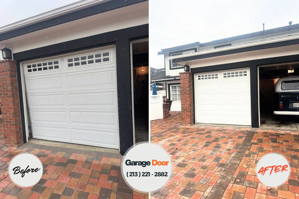 Before and after: garage door repair Gilbertsville, PA